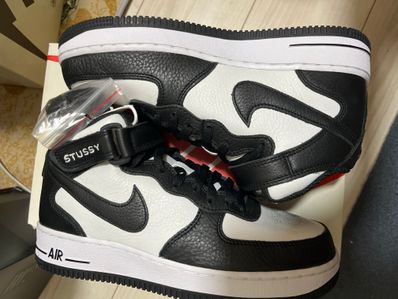 Stussy × Nike Air Force 1 Mid "Black and Light Bone"