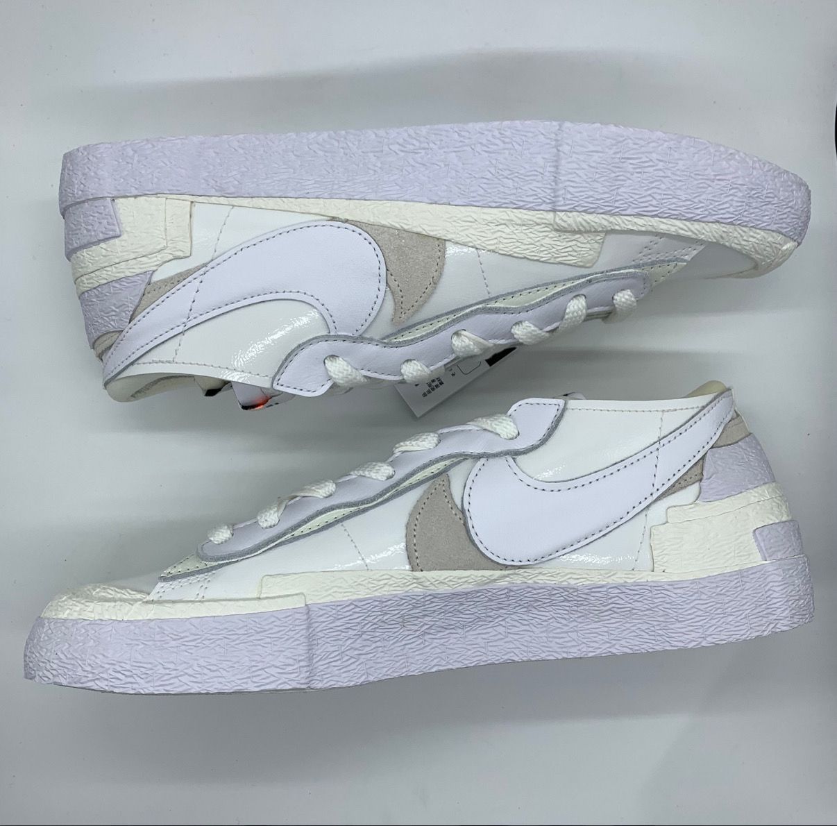 sacai × Nike Blazer Low "White Patent Leather"