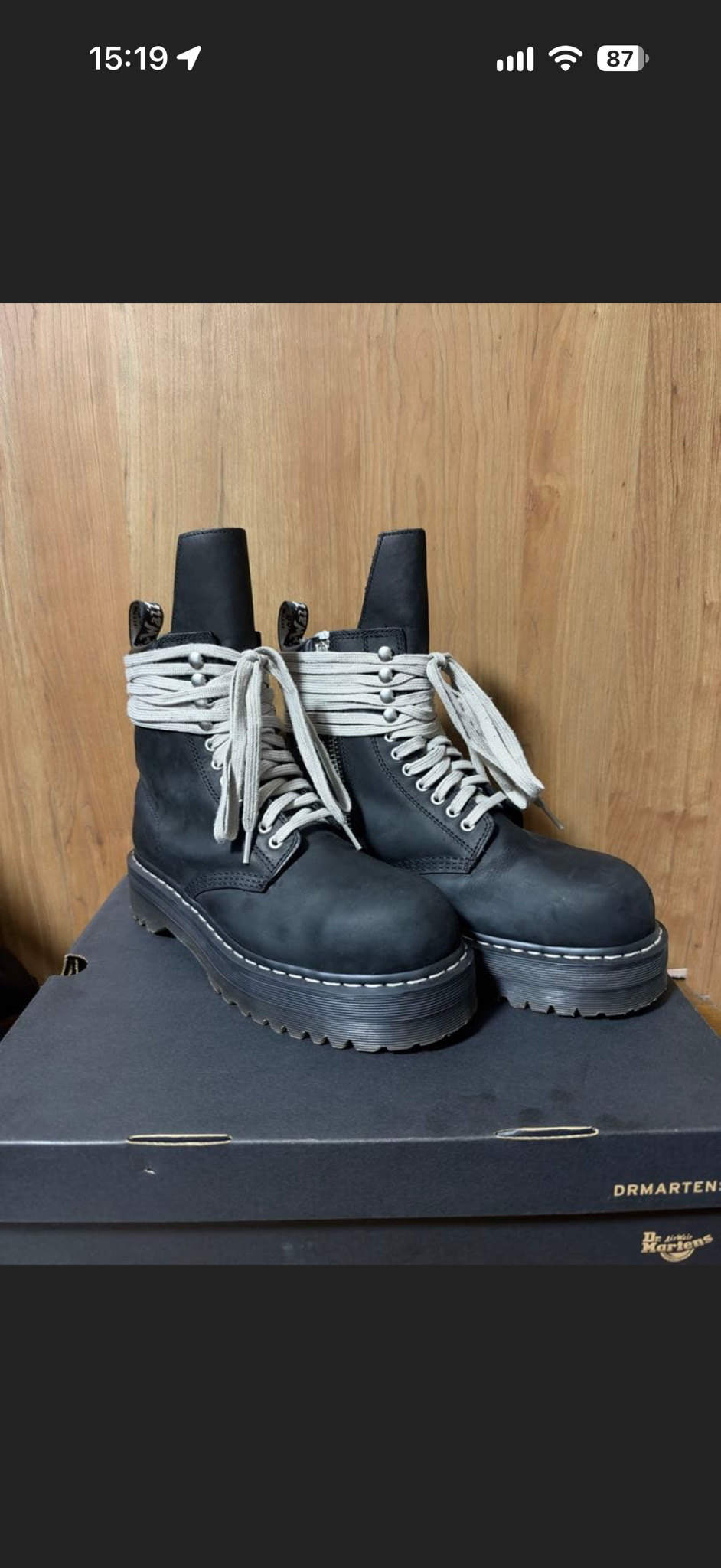 Rick Owens × Dr.Martens Quad Sole Steel Toe Boot "Black" (2025)
