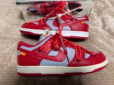 Off-White × Nike Dunk Low "University Red/Wolf Grey"