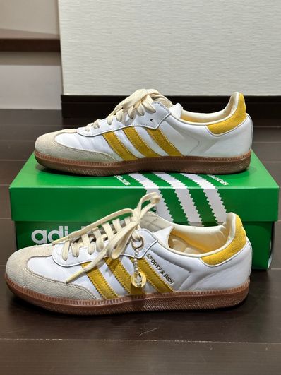 Sporty & Rich × adidas Samba OG "White/Bold Gold"
