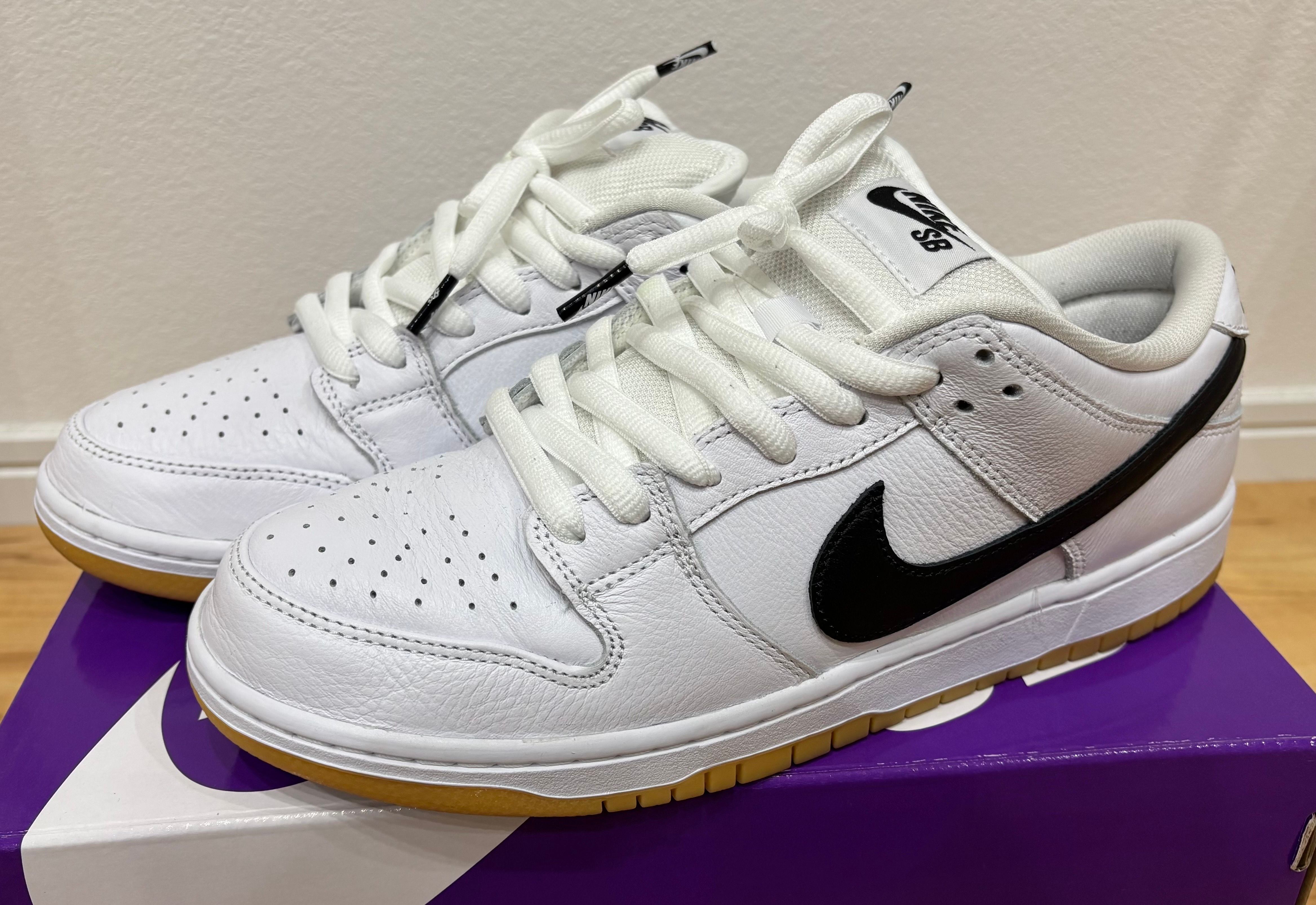 Nike SB Dunk Low Pro "White/Black-White-Gum Light Brown"