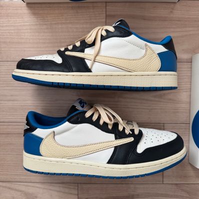 Travis Scott × fragment design × Nike Air Jordan 1 Low OG SP "Military Blue"