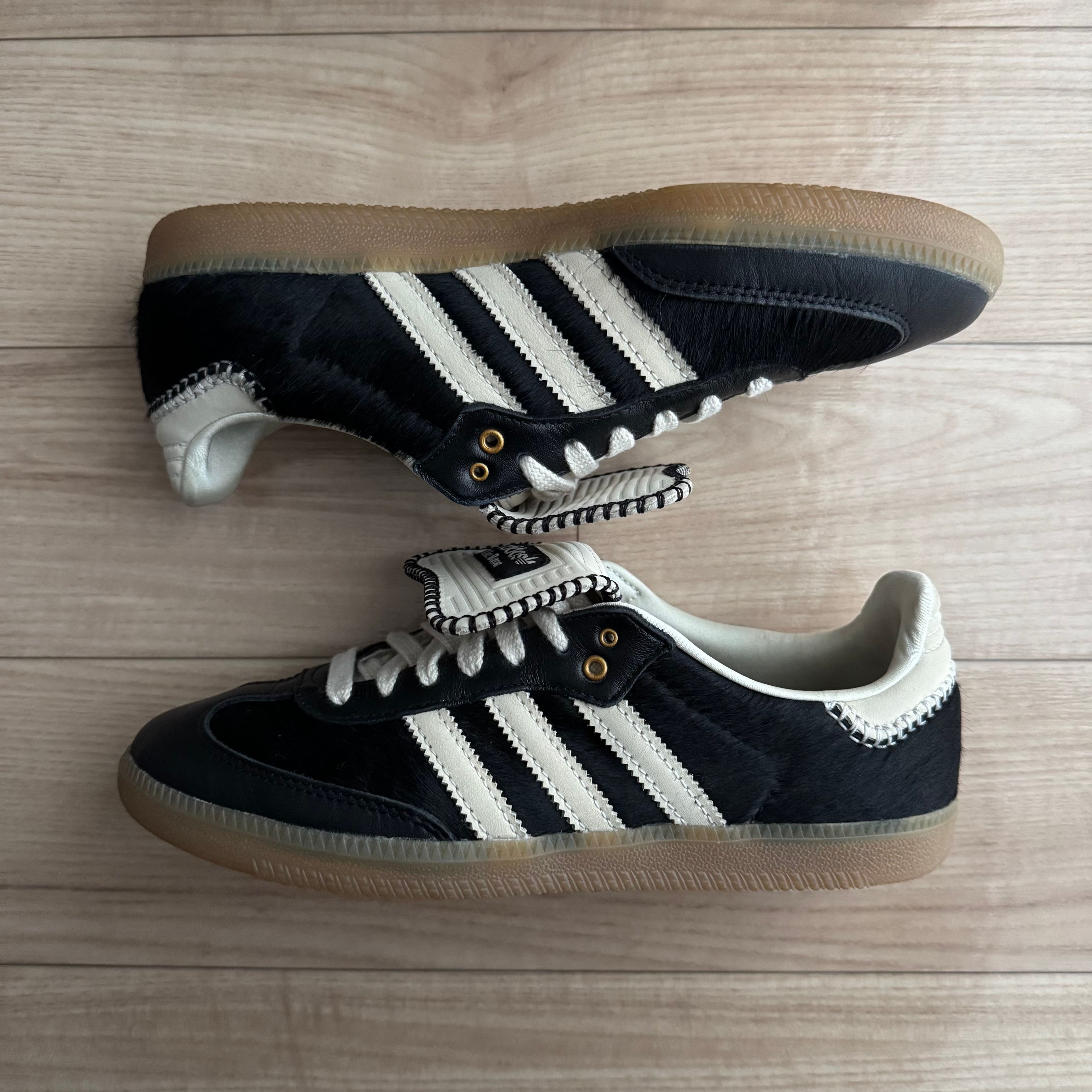 Wales Bonner × adidas Samba Pony Tonal Low "Core Black/Cream White"