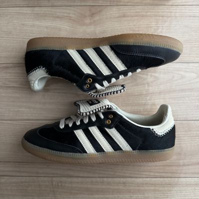 Wales Bonner × adidas Samba Pony Tonal Low "Core Black/Cream White"