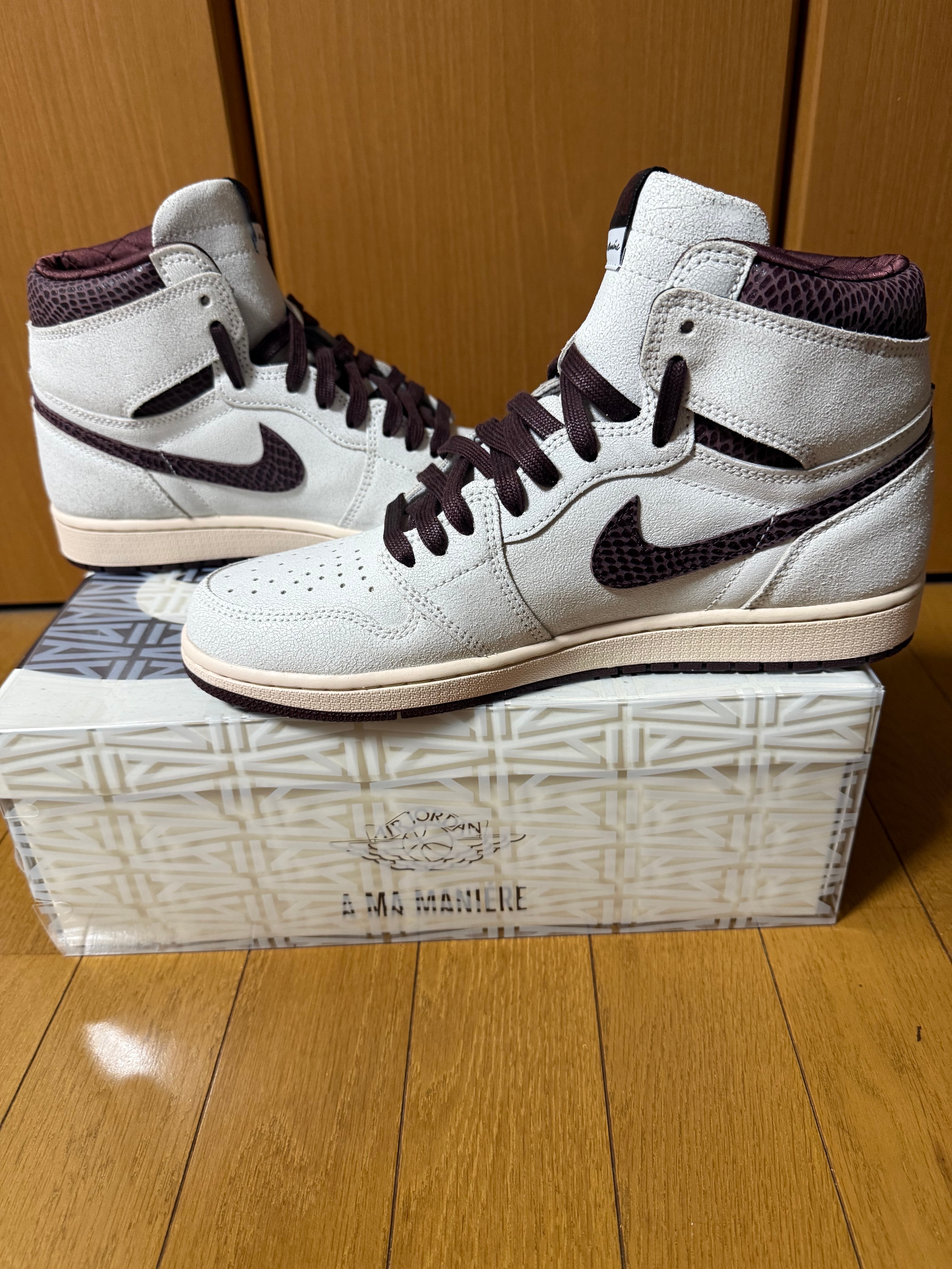 A Ma Maniere × Nike Air Jordan 1 Retro High OG "Sail and Burgundy"