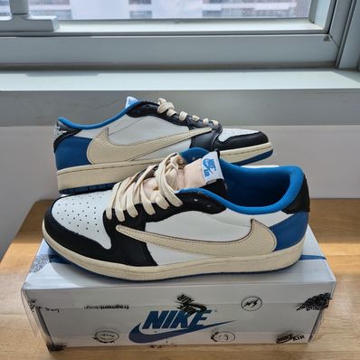 Travis Scott × fragment design × Nike Air Jordan 1 Low OG SP "Military Blue"