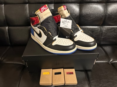 fragment design × UNION × Nike Air Jordan 1 High OG "Black/Varsity Red"