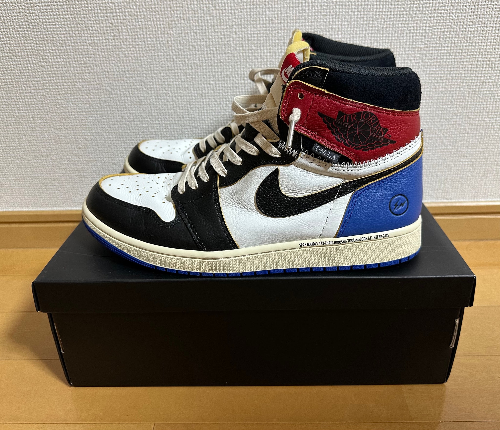 fragment design × UNION × Nike Air Jordan 1 High OG "Black/Varsity Red"
