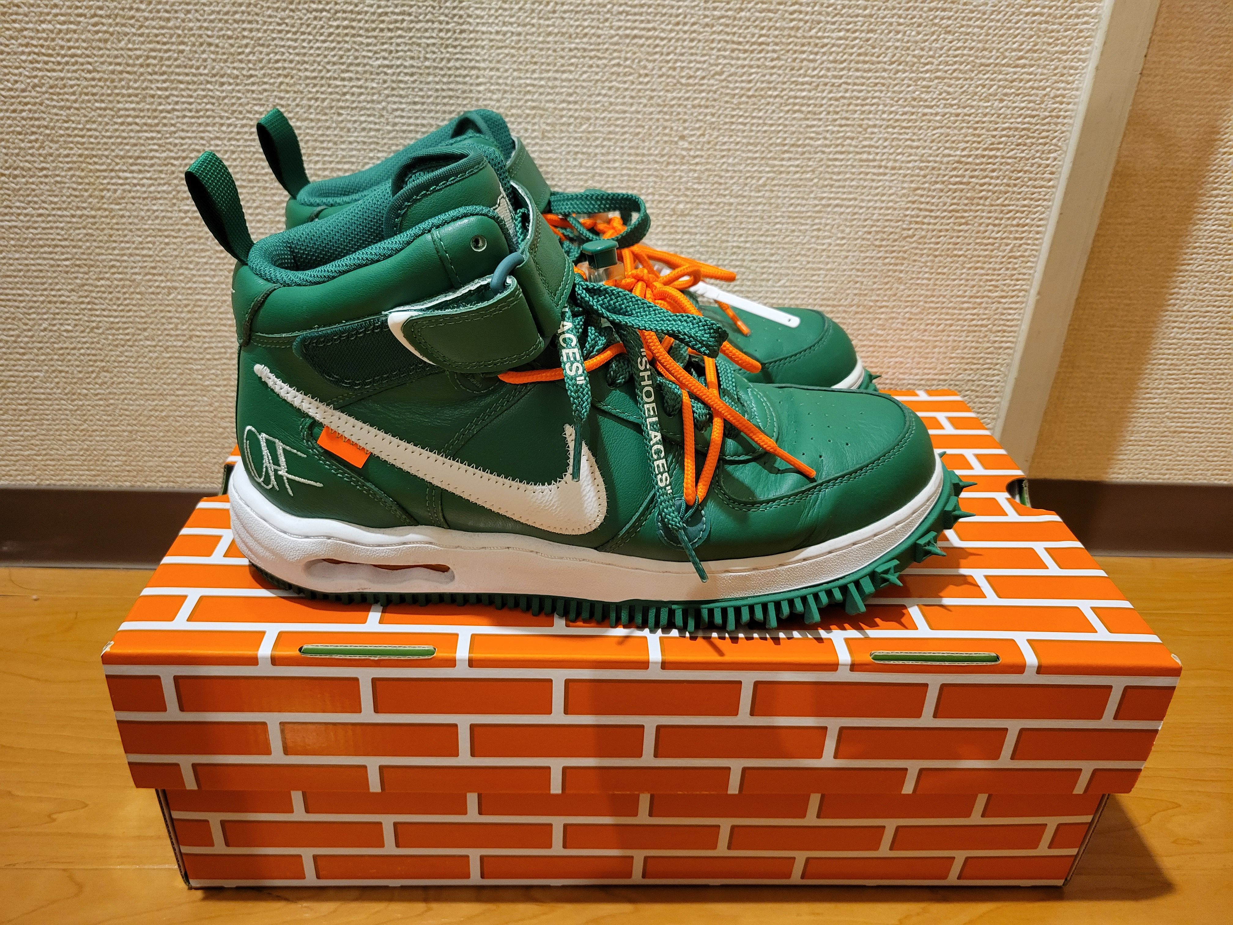 Off-White × Nike Air Force 1 Mid SP LTHR "Pine Green"