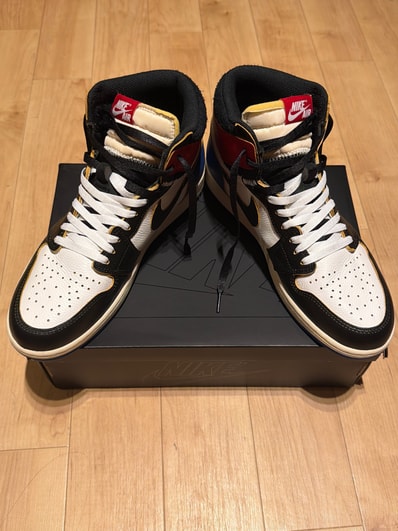 fragment design × UNION × Nike Air Jordan 1 High OG "Black/Varsity Red"