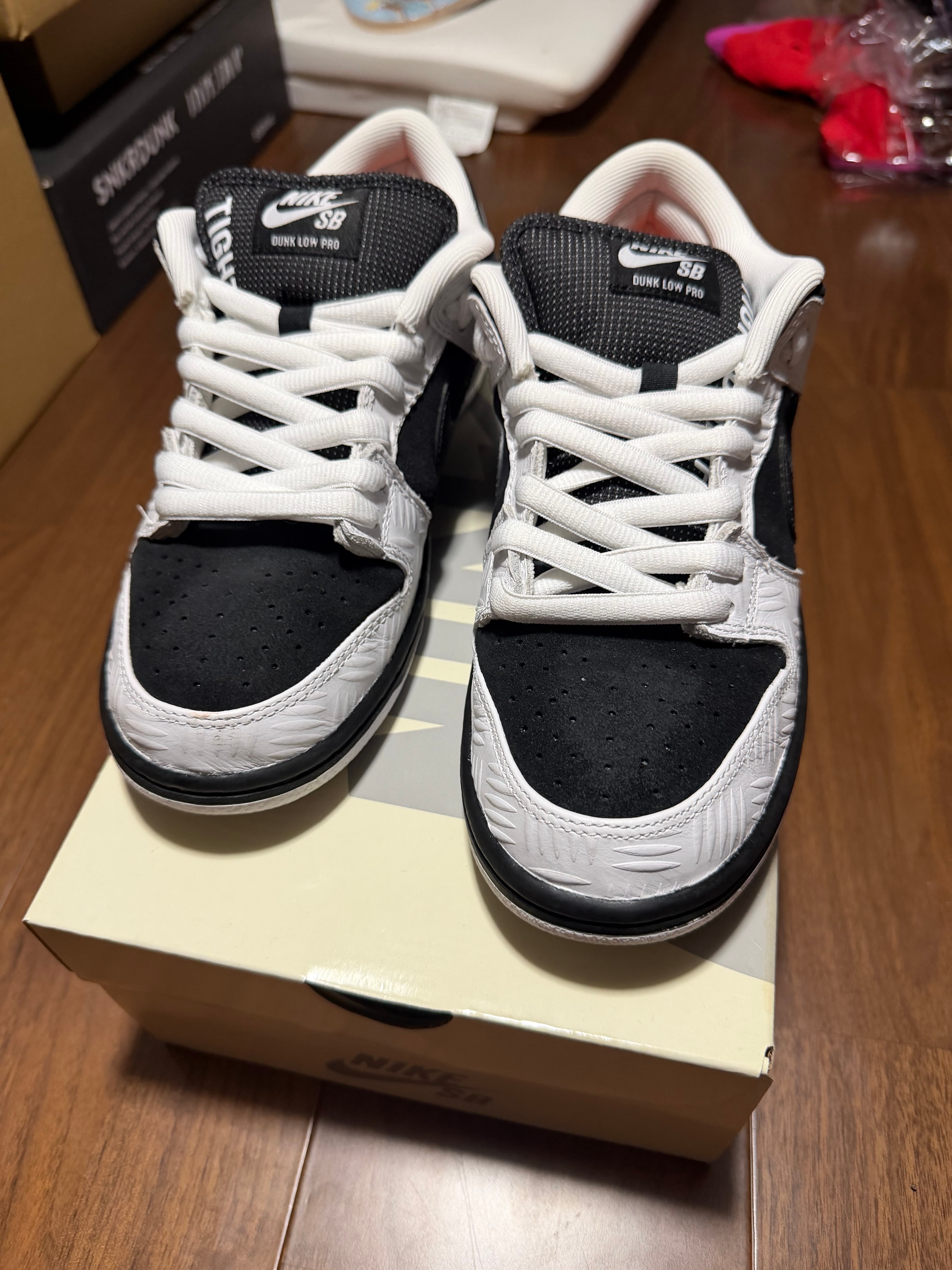 TIGHTBOOTH × Nike SB Dunk Low Pro QS "Black and White"