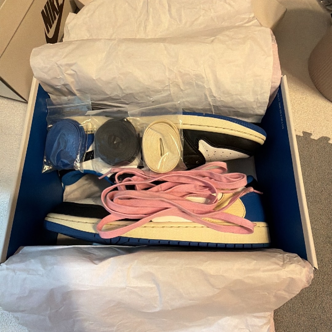 Travis Scott × fragment design × Nike Air Jordan 1 Low OG SP "Military Blue"