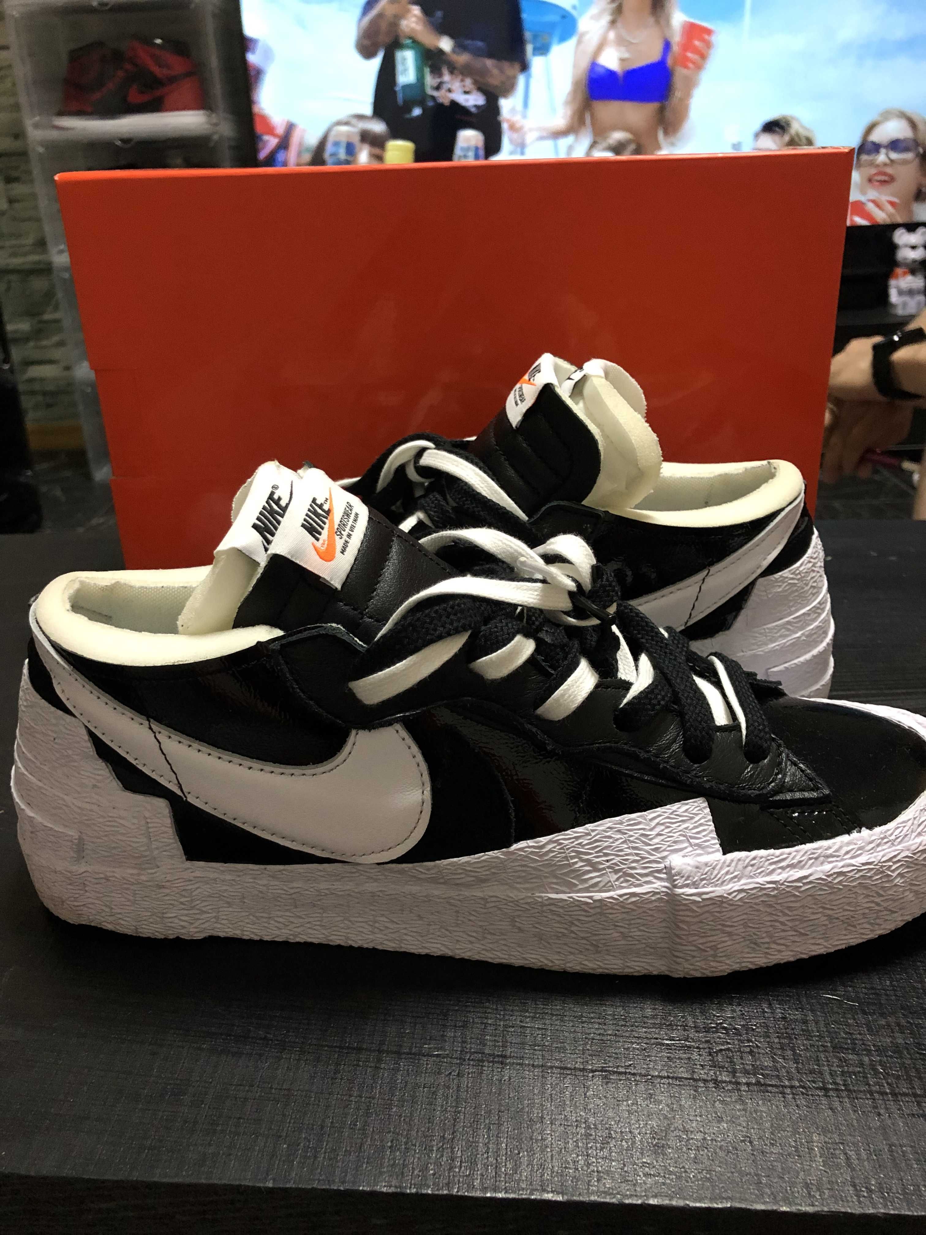 sacai × Nike Blazer Low "Black Patent Leather"