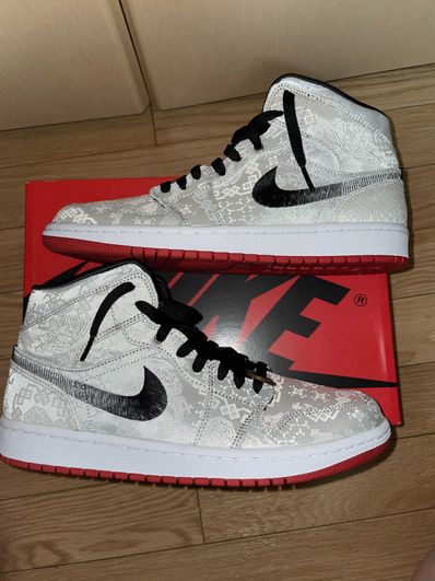 CLOT × Nike Air Jordan 1 Mid SE Fearless "White/Black/Red"