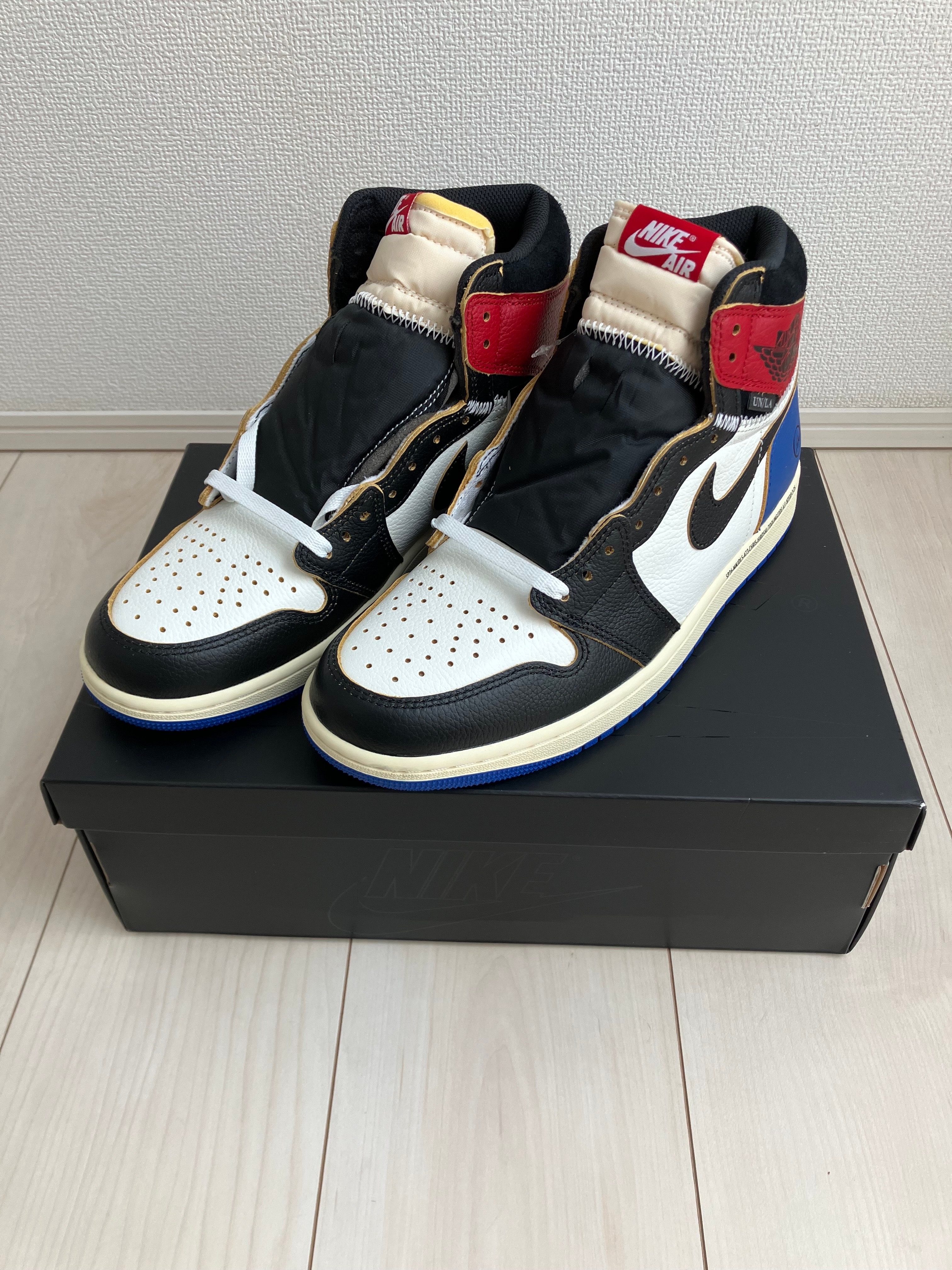 fragment design × UNION × Nike Air Jordan 1 High OG "Black/Varsity Red"