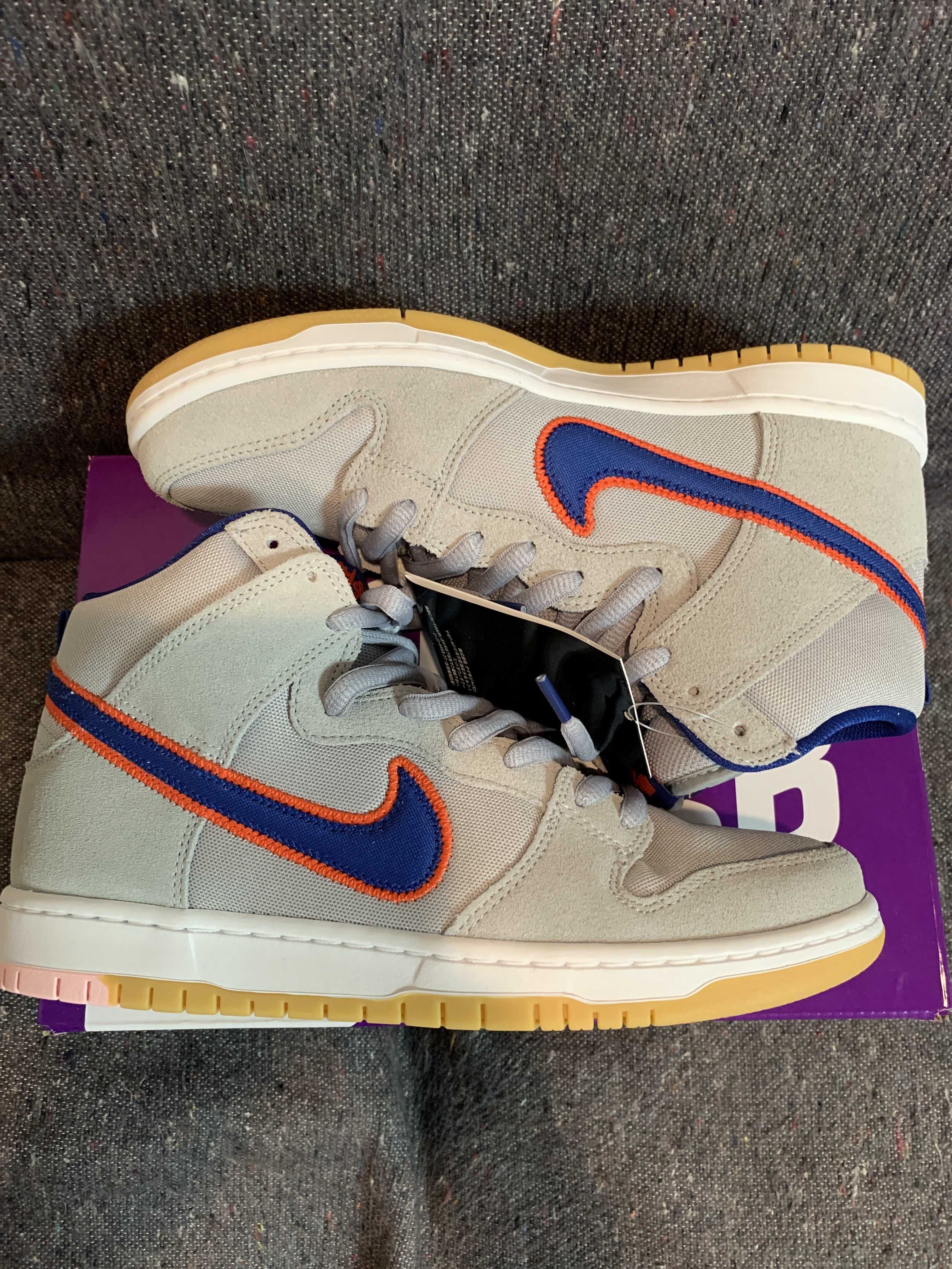 Nike SB Dunk High "Rush Blue and Team Orange/New York Mets" 