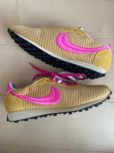 Stussy × Nike LD-1000 "Sanded Gold and Laser Fuchsia"