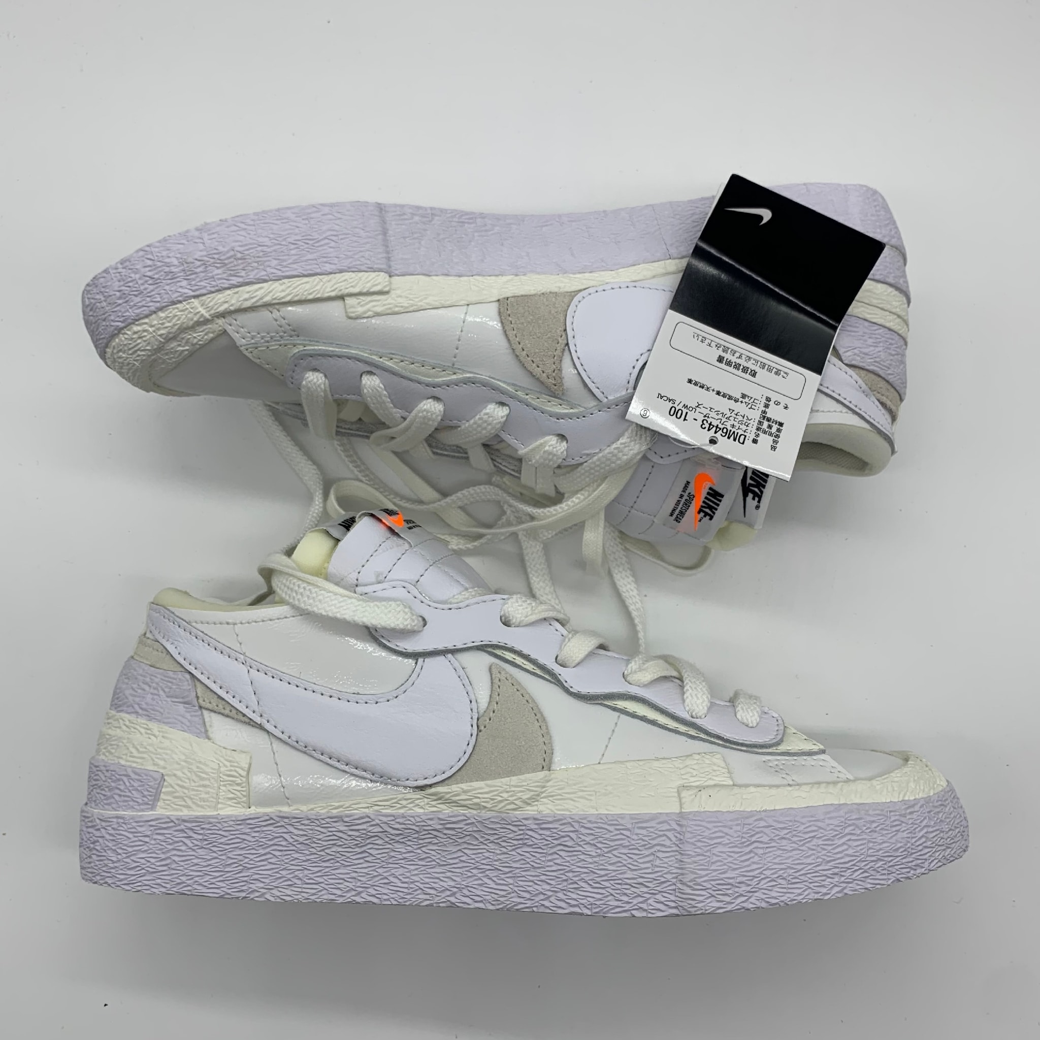 sacai × Nike Blazer Low "White Patent Leather"