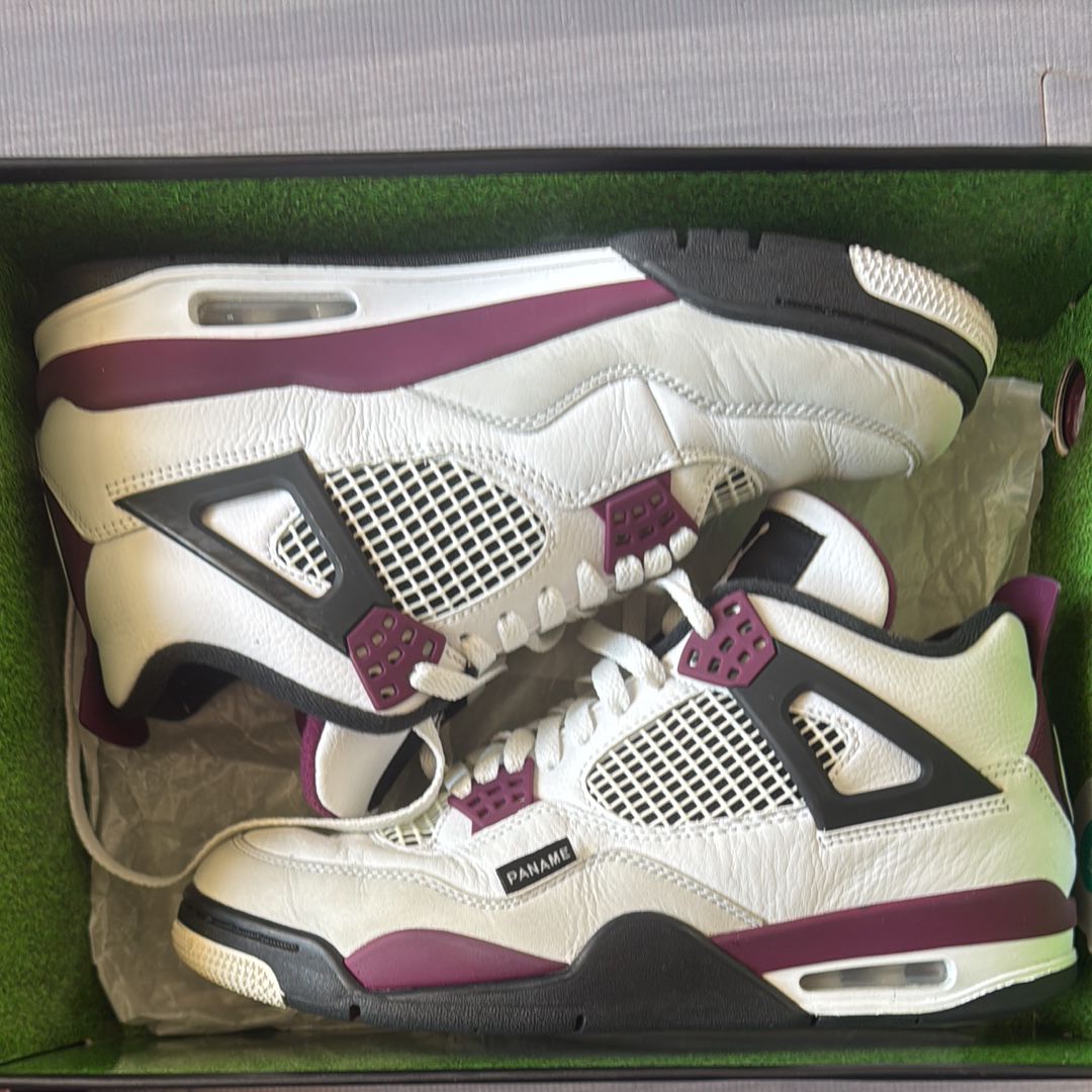 Paris Saint Germain ×Nike Air Jordan 4 Retro "White/Bordeaux/Neutral Gray"
