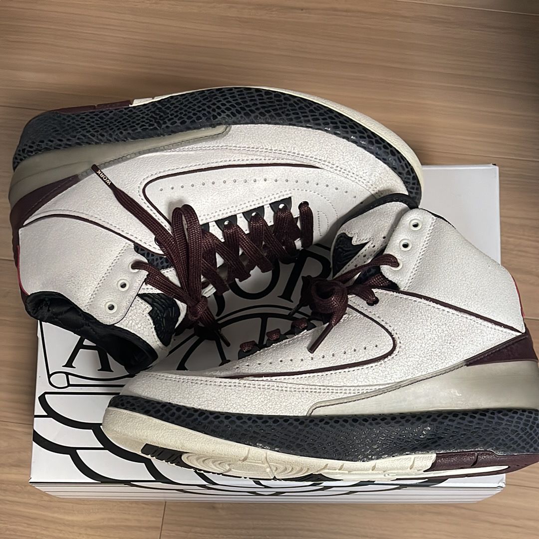 A Ma Maniere × Nike Air Jordan 2 "Airness/Sail and Burgundy"