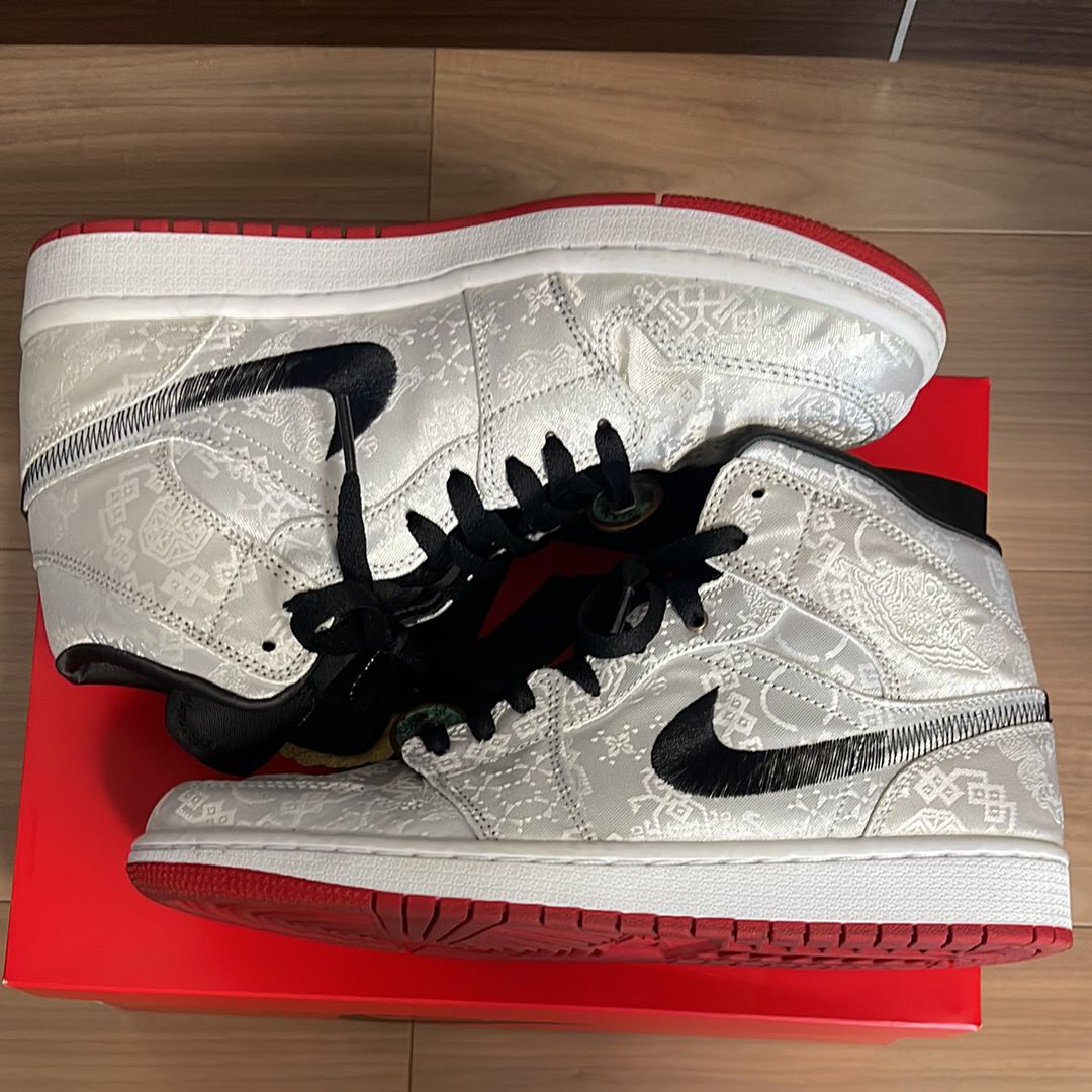 CLOT × Nike Air Jordan 1 Mid SE Fearless "White/Black/Red"