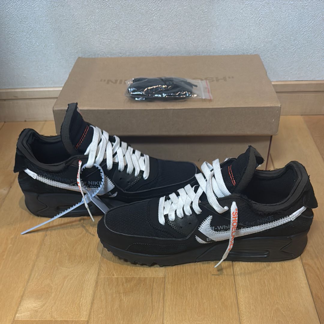 Off-White × Nike Air Max 90 "Black/Black-Cone-White"