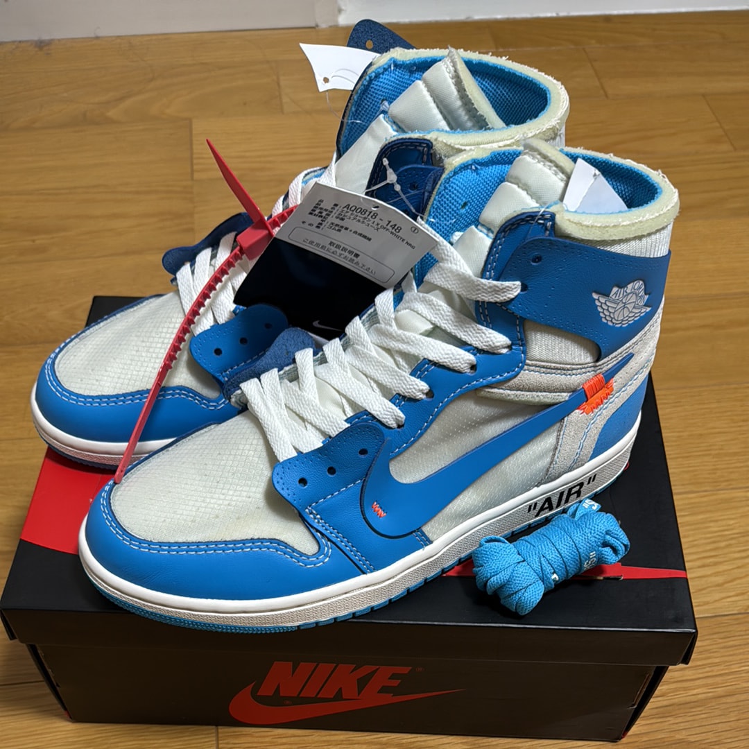 Off-White × Nike Air Jordan 1 High UNC "White/Dark Powder Blue"
