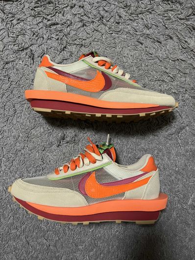 CLOT × Sacai × Nike LD Waffle "Orange Blaze"