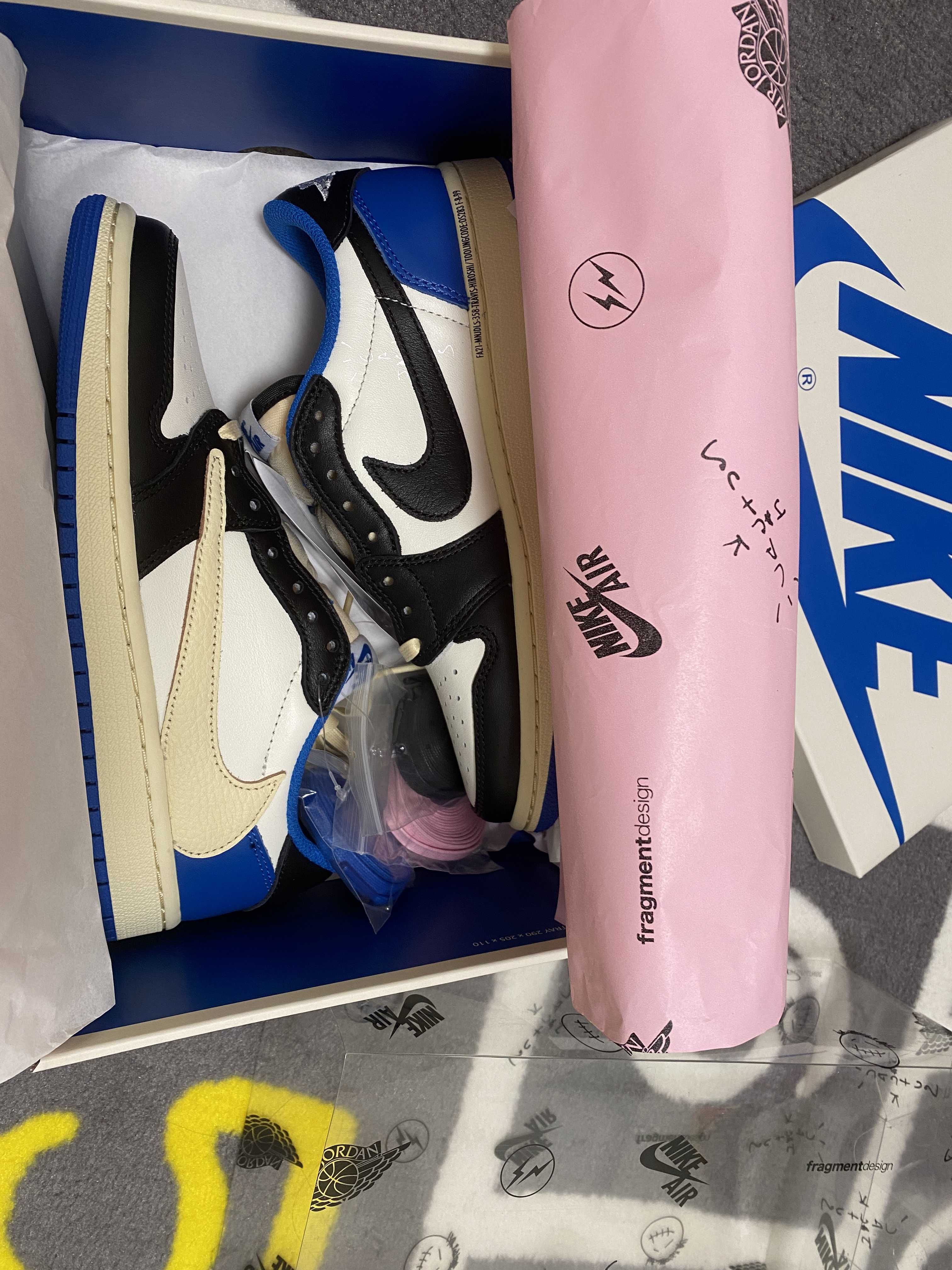 Travis Scott × fragment design × Nike Air Jordan 1 Low OG SP "Military Blue"
