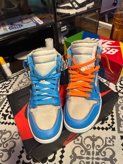 Off-White × Nike Air Jordan 1 High UNC "White/Dark Powder Blue"