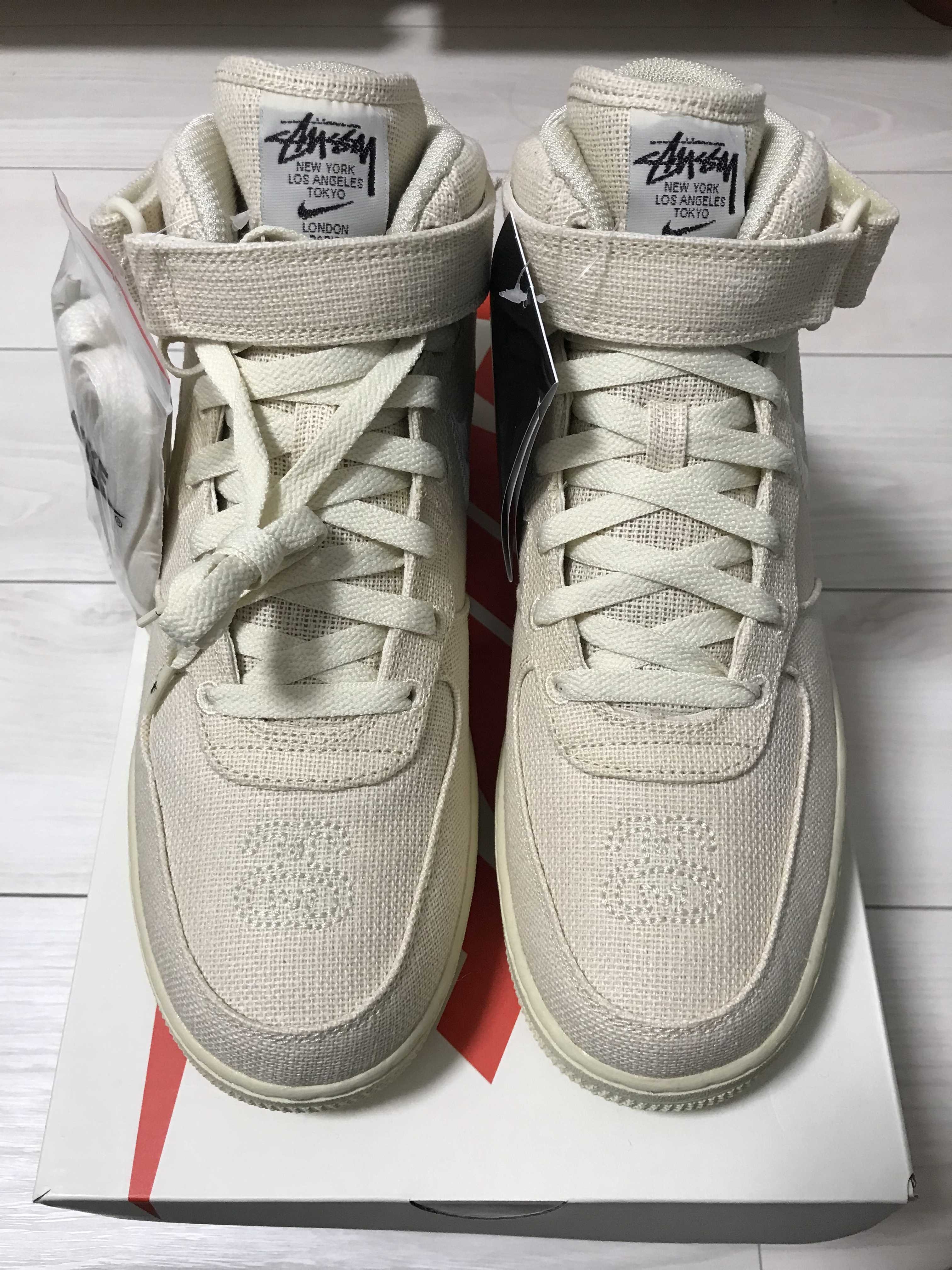 Stussy × Nike Air Force 1 Mid "Fossil Stone"