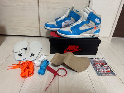 Off-White × Nike Air Jordan 1 High UNC "White/Dark Powder Blue"