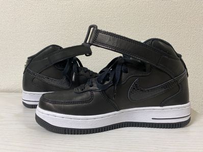 Stussy × Nike Air Force 1 Mid "Black/Black"