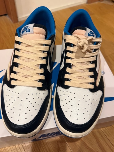 Travis Scott × fragment design × Nike Air Jordan 1 Low OG SP "Military Blue"