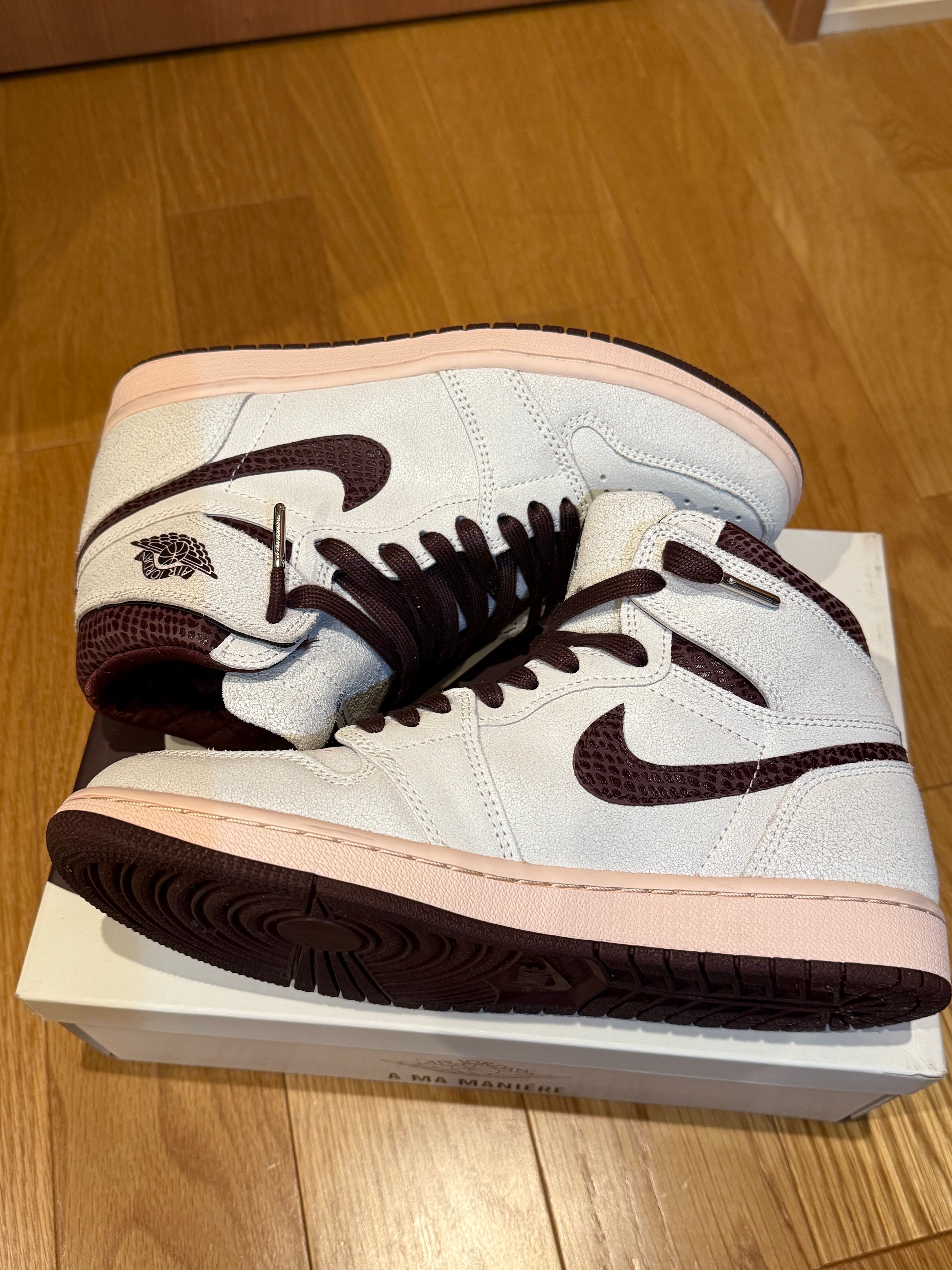 A Ma Maniere × Nike Air Jordan 1 Retro High OG "Sail and Burgundy"