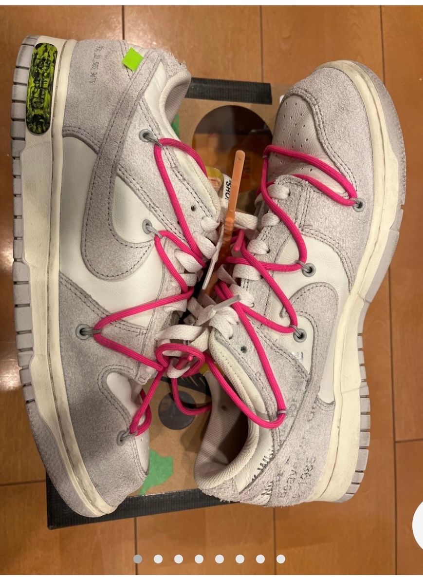 Off-White × Nike Dunk Low "Sail/Neutral Gray/Hyper Pink"