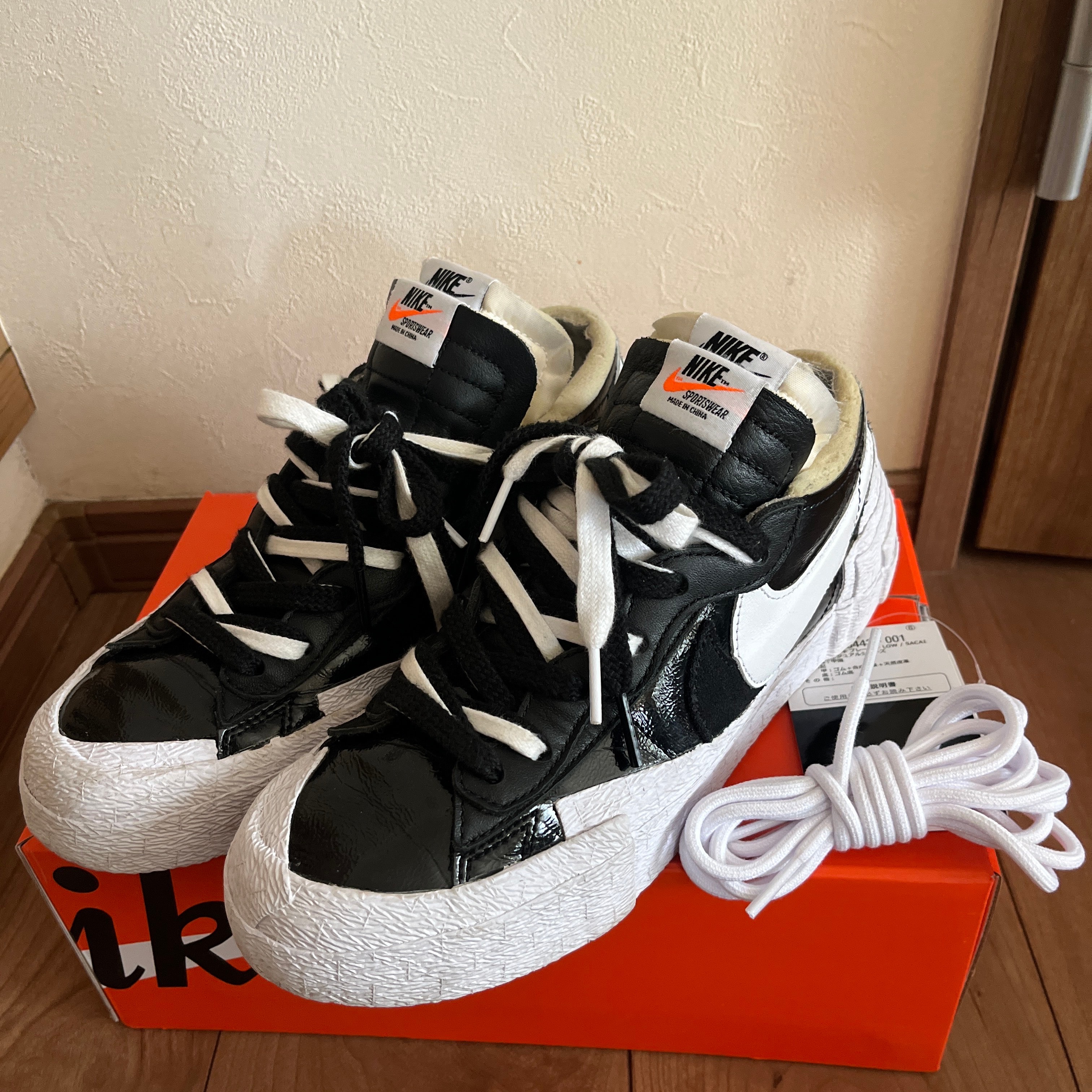 sacai × Nike Blazer Low "Black Patent Leather"