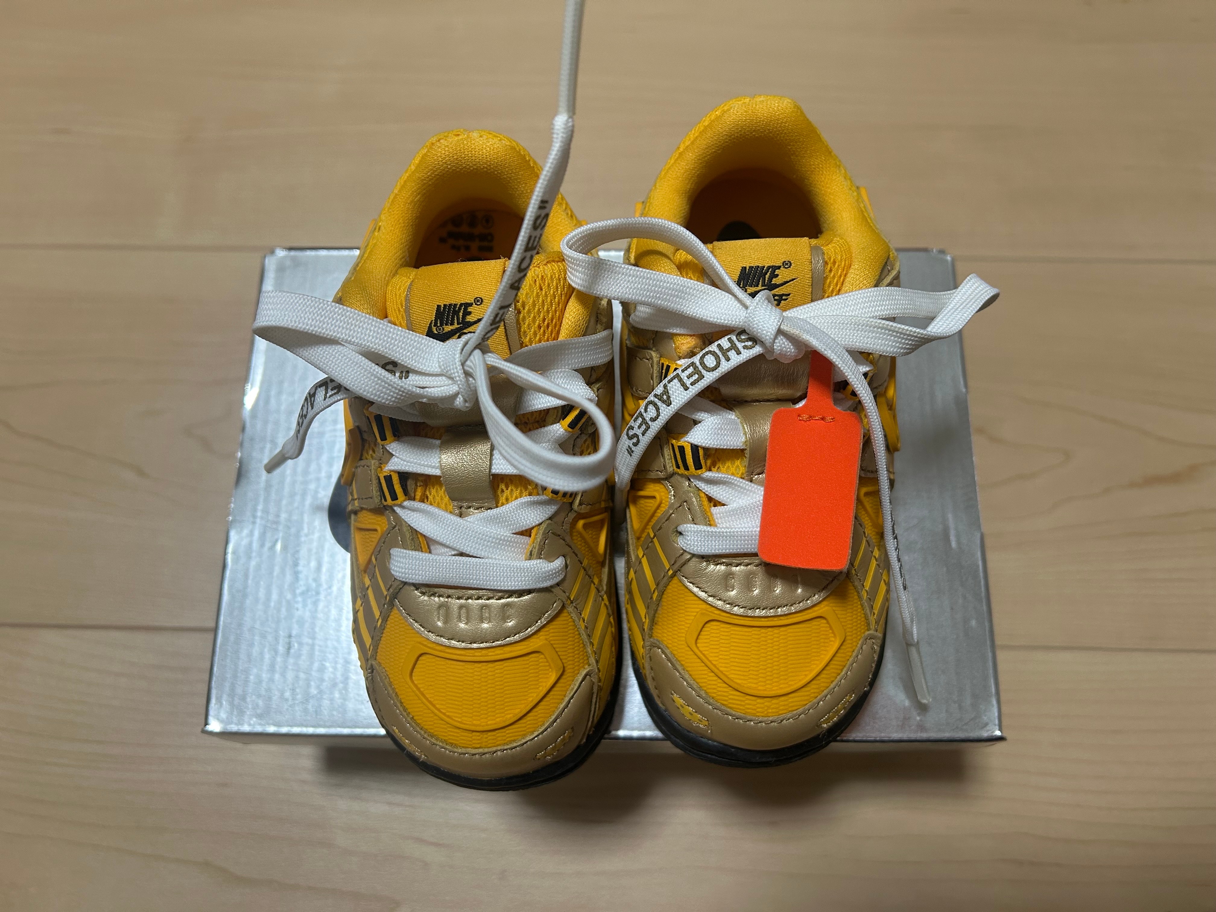 Off-White × Nike TD Air Rubber Dunk "University Gold"