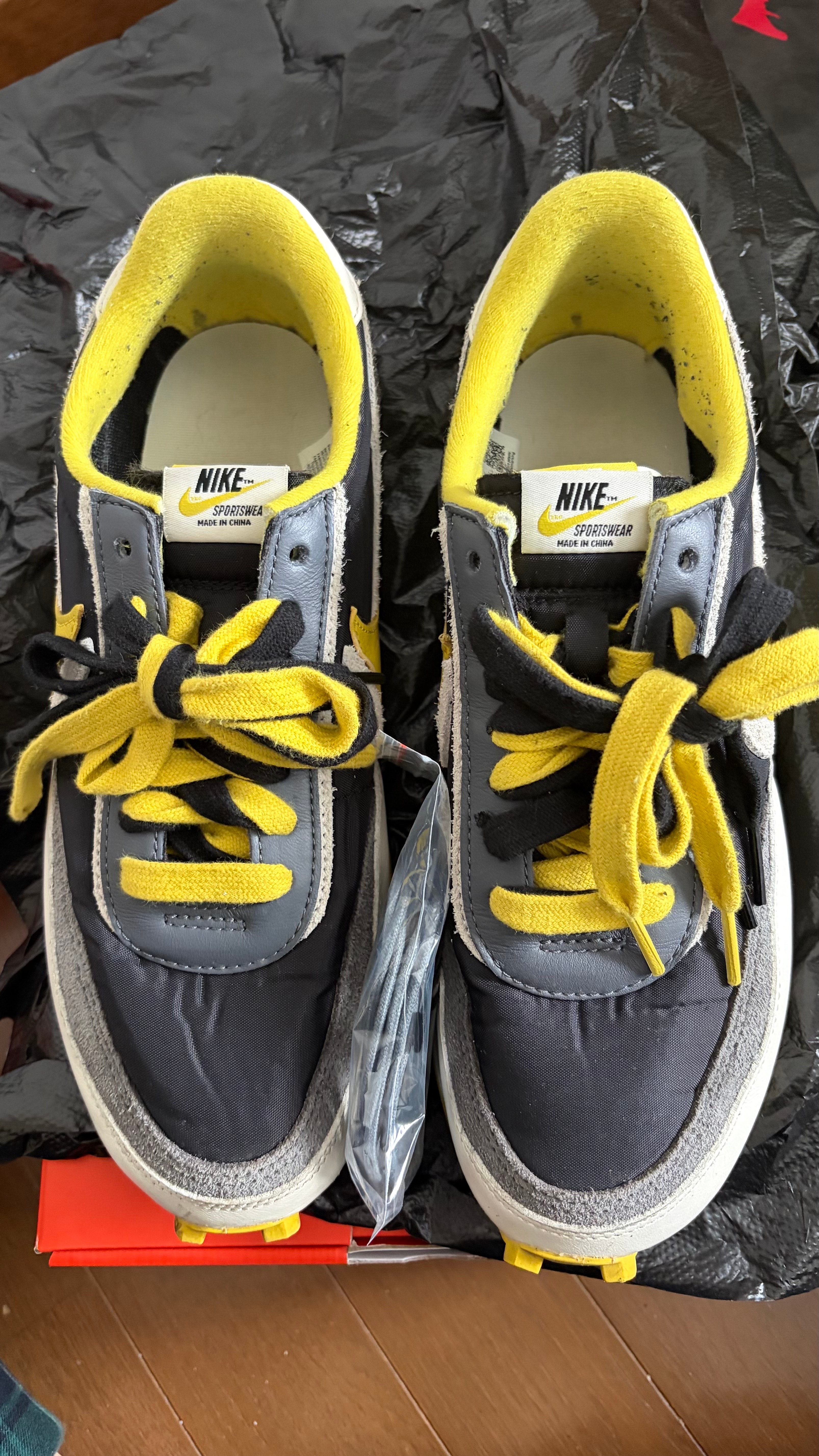 UNDERCOVER × sacai × Nike LD Waffle "Black/Sail-Dark Grey-Bright Citron"