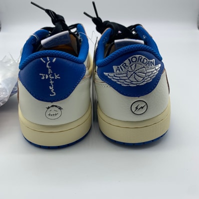 Travis Scott × fragment design × Nike Air Jordan 1 Low OG "Sail/Military Blue"