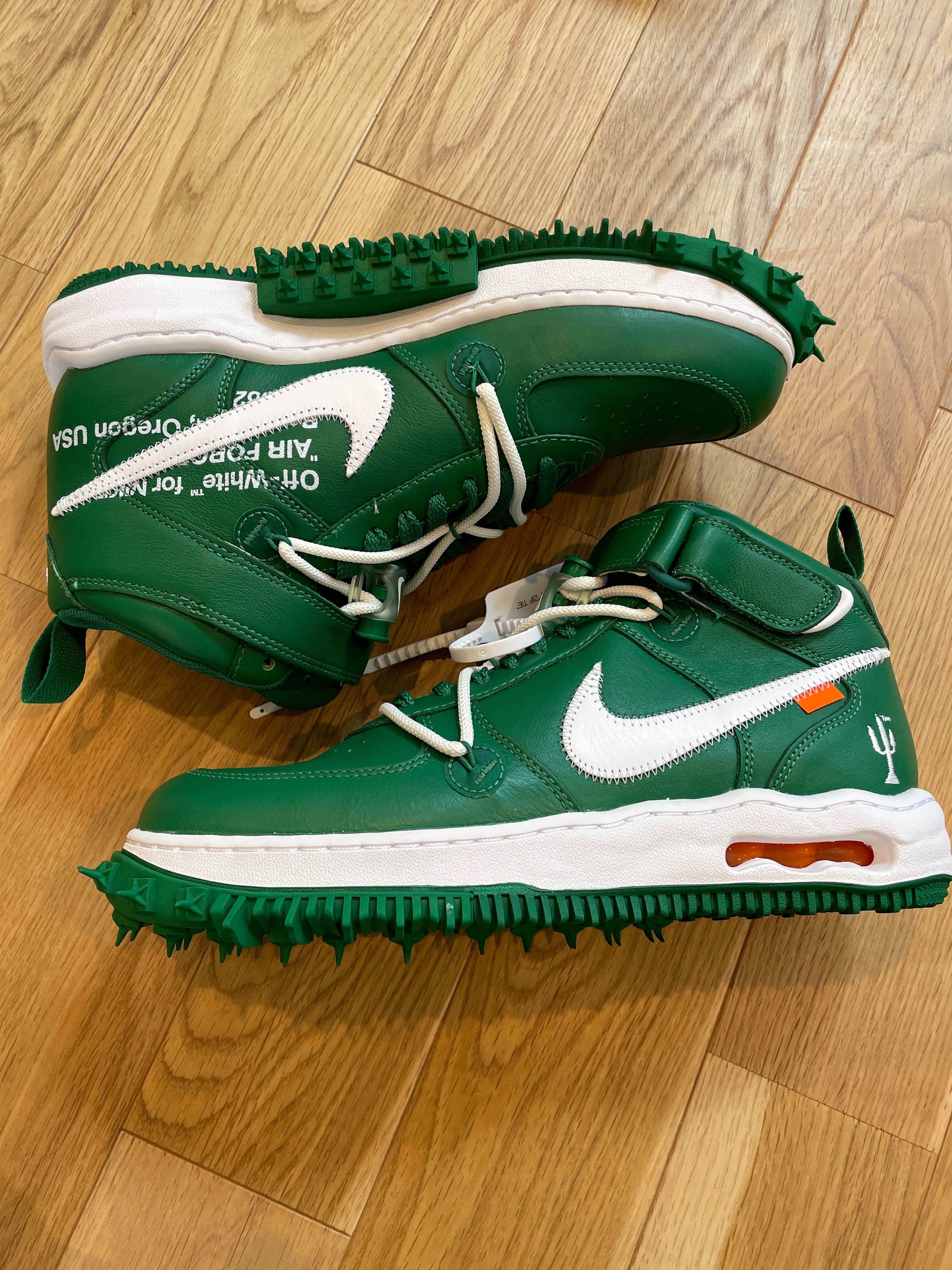 Off-White × Nike Air Force 1 Mid SP LTHR "Pine Green"