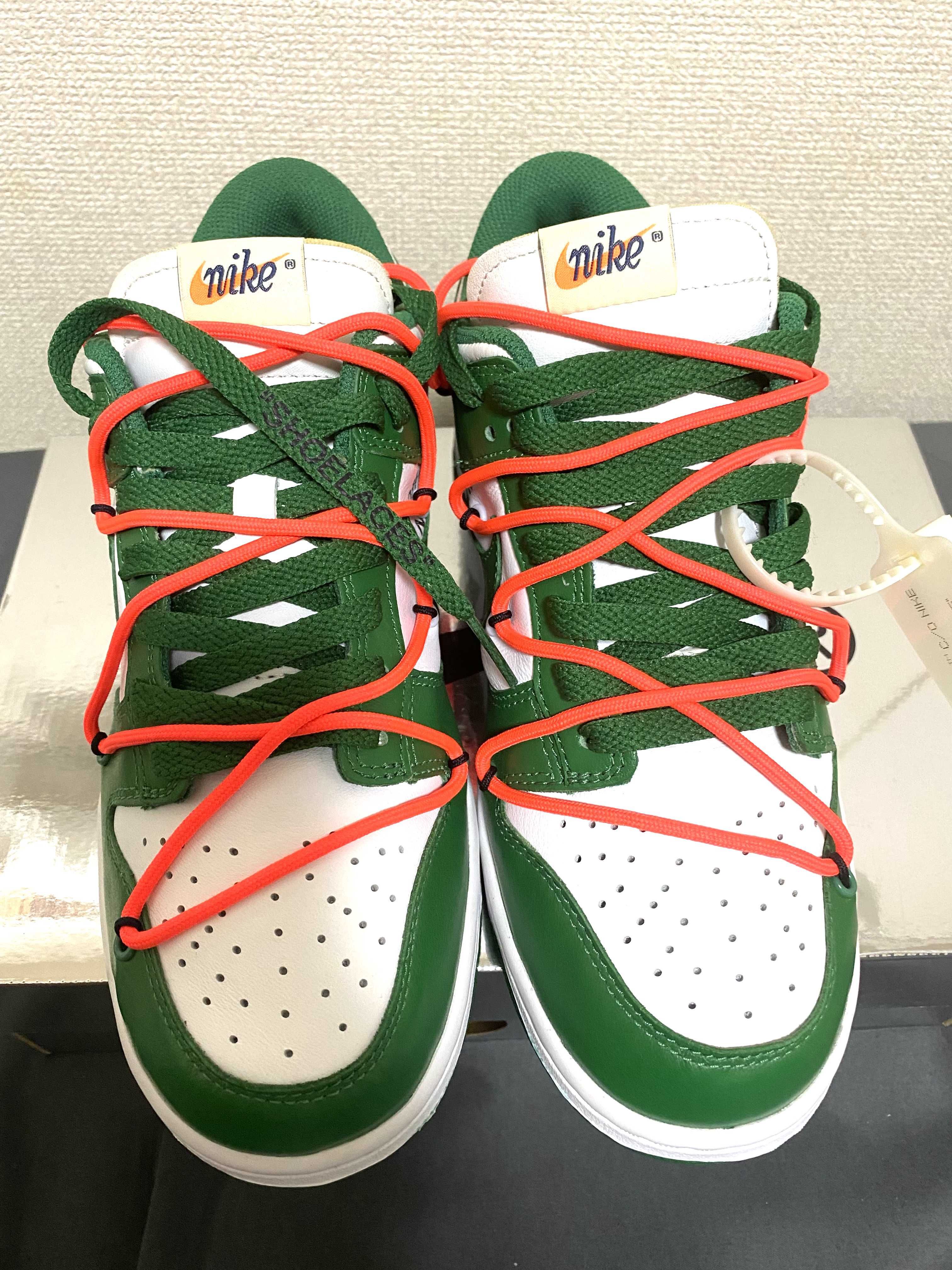 Off-White × Nike Dunk Low "White/Pine Green"