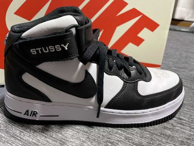 Stussy × Nike Air Force 1 Mid "Black and Light Bone"