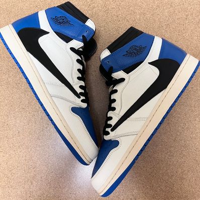 Travis Scott × fragment design × Nike Air Jordan 1 Retro High OG SP "Military Blue"