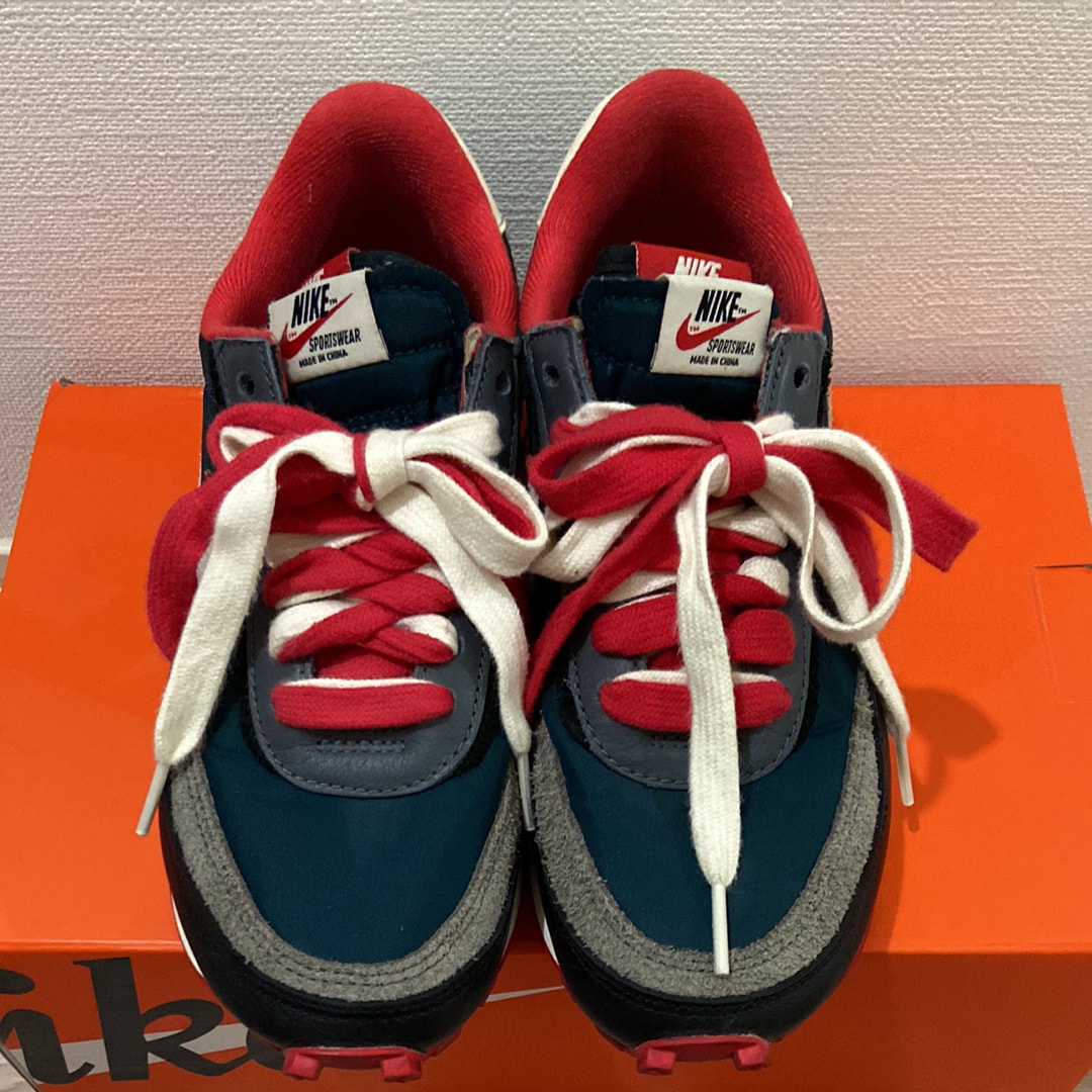 UNDERCOVER × sacai × Nike LD Waffle "Midnight Spruce/Pale Ivory-Dark Grey-University Red"