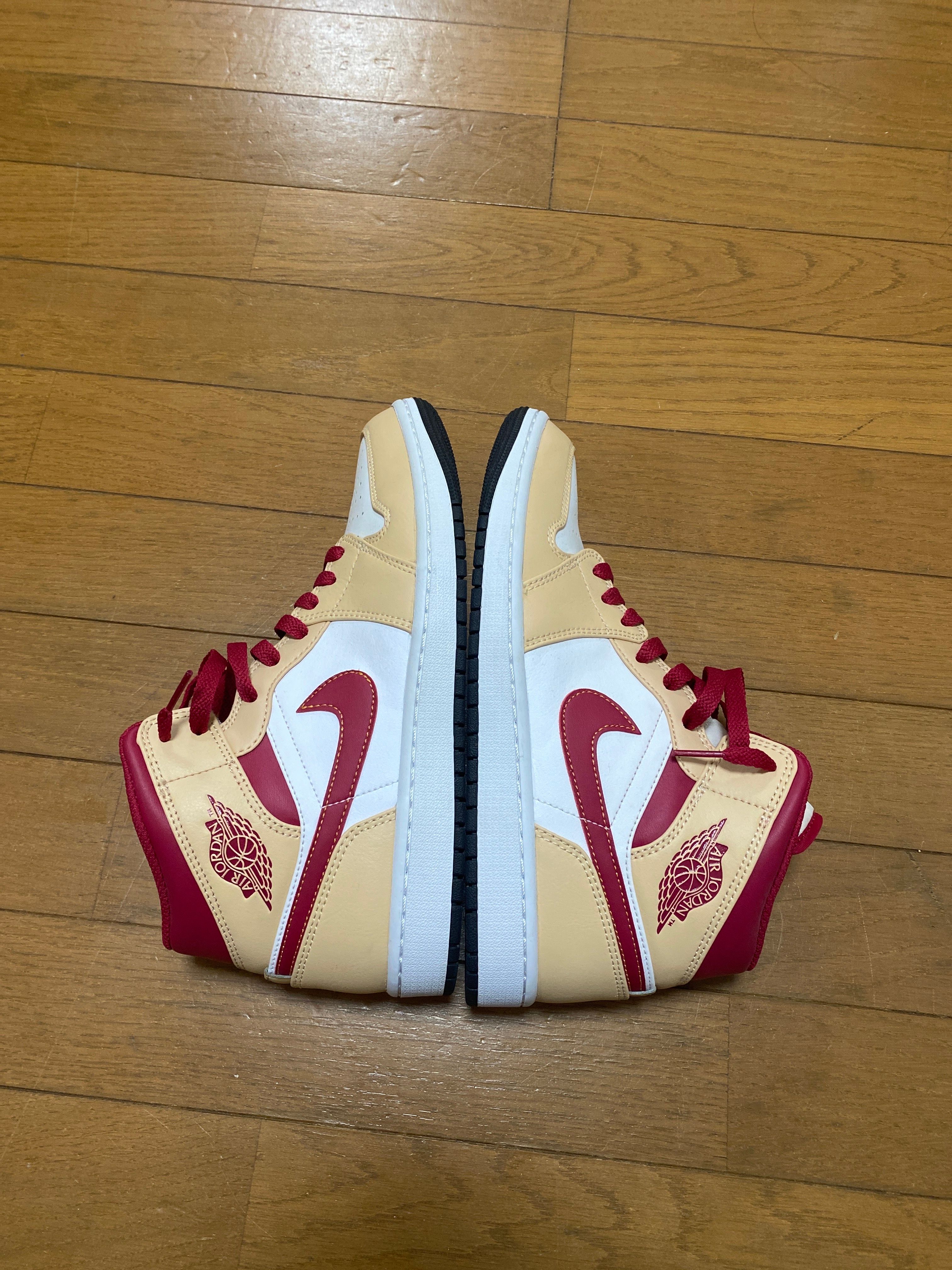Nike Air Jordan 1 Mid "Beige/Cardinal Red"