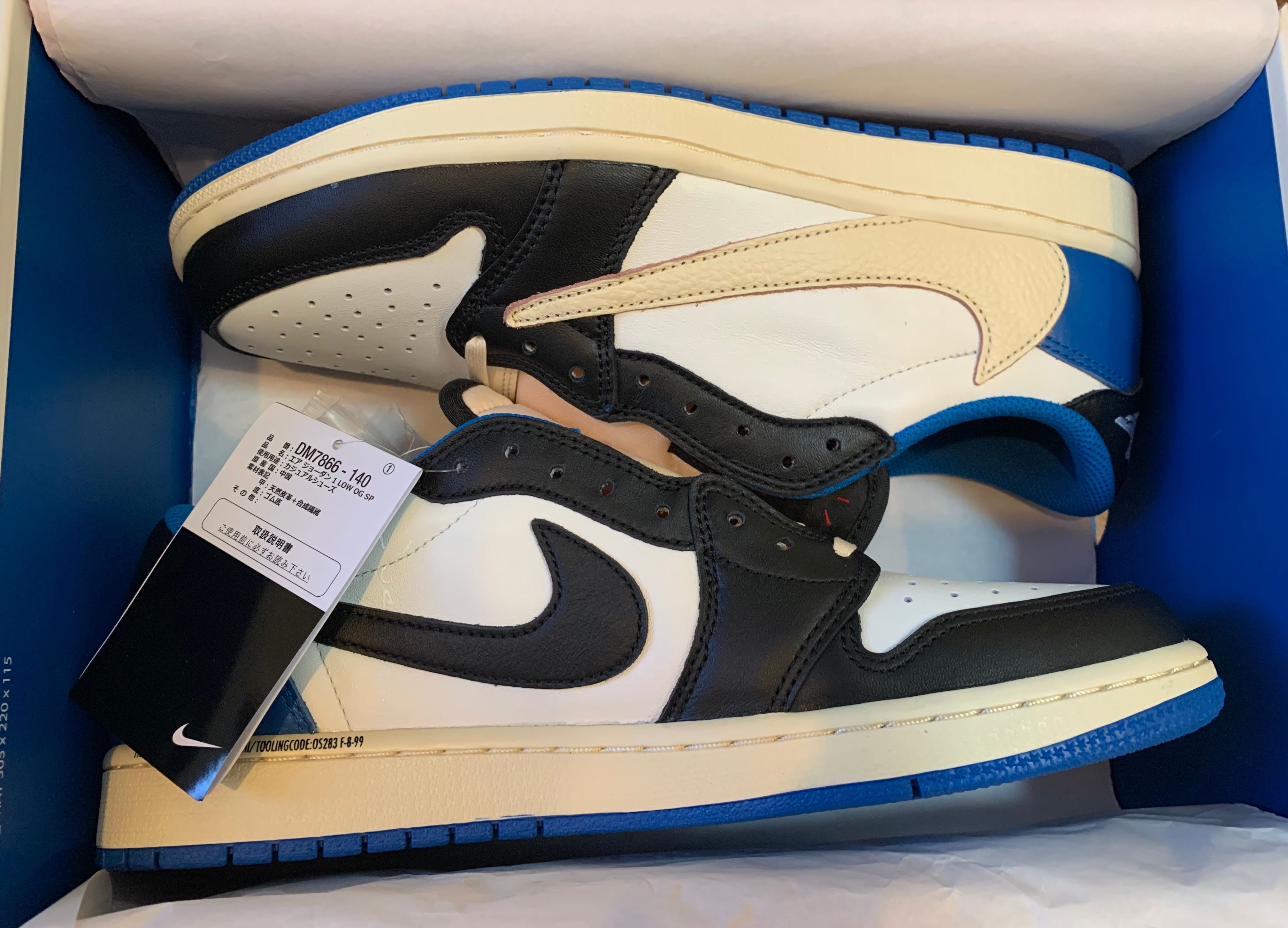 Travis Scott × fragment design × Nike Air Jordan 1 Low OG SP "Military Blue"