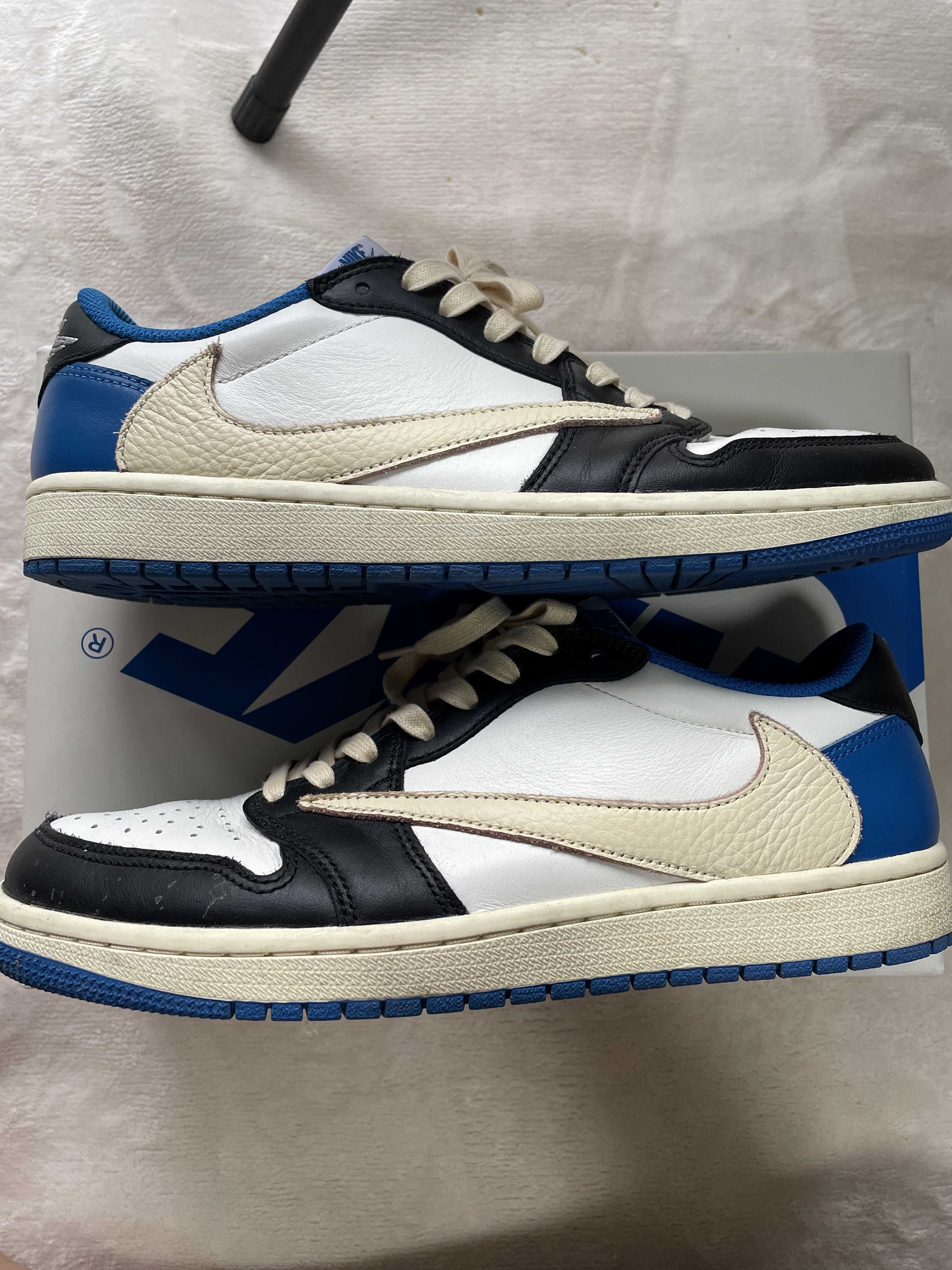Travis Scott × fragment design × Nike Air Jordan 1 Low OG SP "Military Blue"