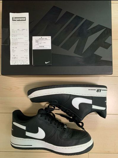 Supreme × COMME des GARCONS SHIRT × Nike Air Force 1 Low "Black/White" (2018)